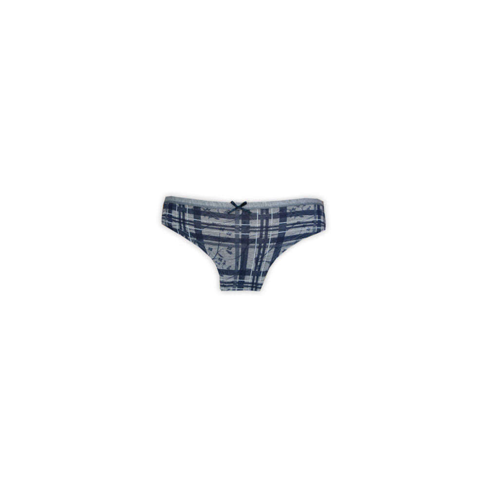 Women's two-piece cotton sports underwear set - sports panties-thick strap top - navy blue-gray - S