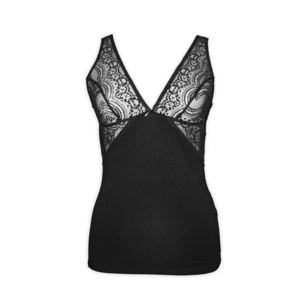 Women's high-cotton two-piece underwear set - black - M