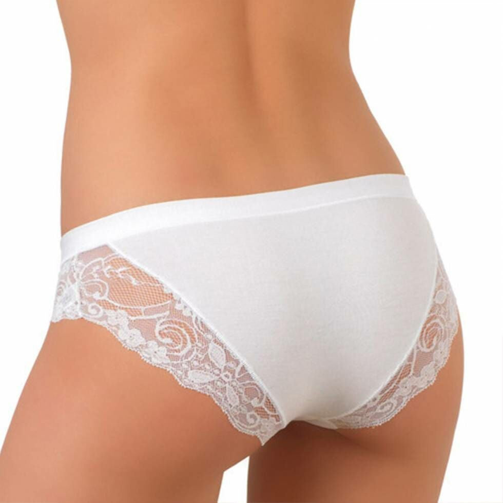 Women's underwear - hipster fit - lace trim on back - white - L