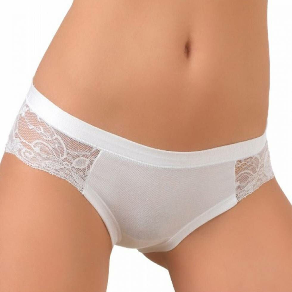 Women's underwear - hipster fit - lace trim on the back - white - S