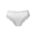 Women's underwear - thick side slit - lace trim at front and waist - white - L