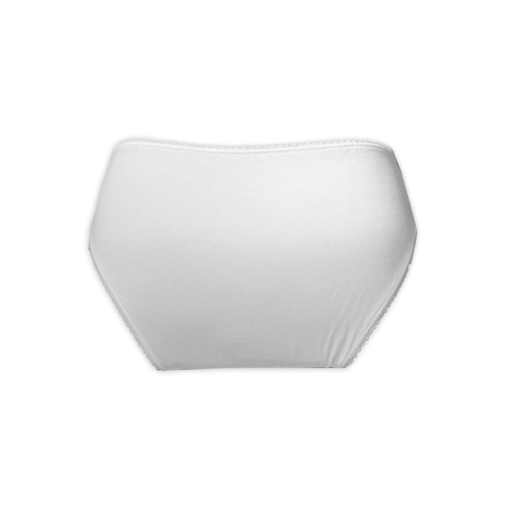 Women's underwear - thick side slit - lace trim at front and waist - white - XL