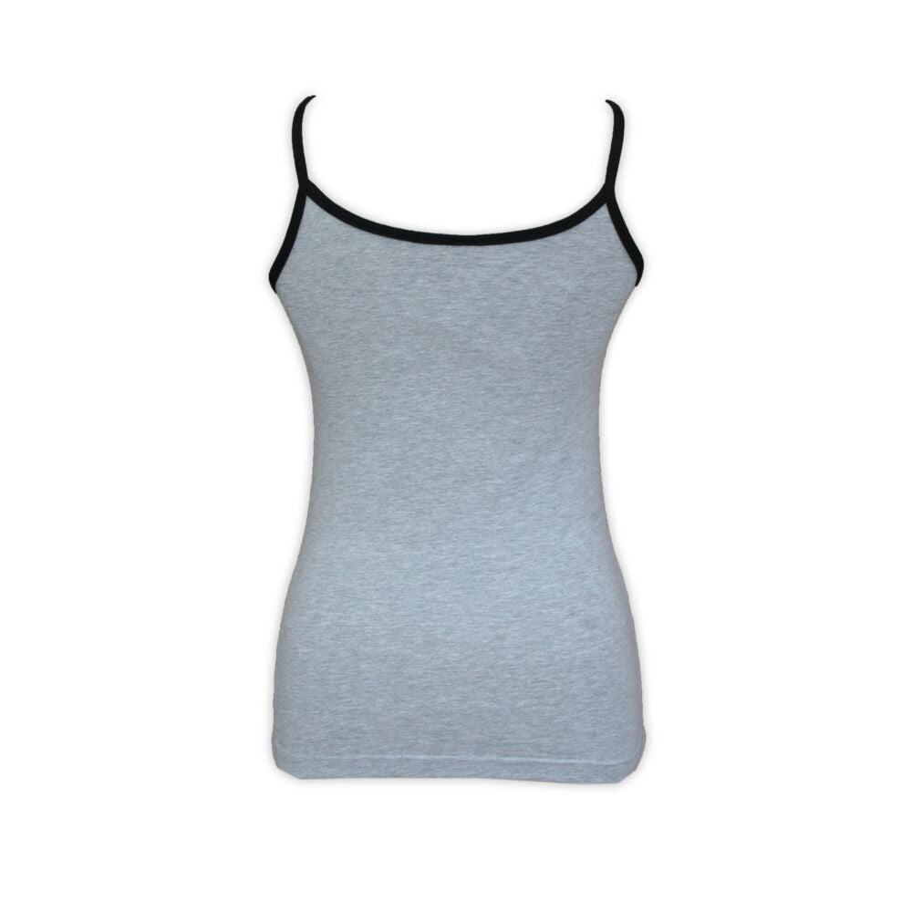 Women's cotton two-piece sports underwear set - sports panties-spaghetti strap top - gray - S