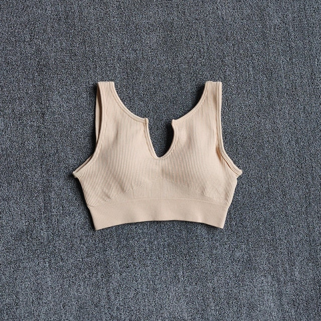 Seamless Sport Bra Women Lingerie Fitness Yoga Running Vest Underwear Padded Crop Tops Underwear Push Up Gym Top Bras