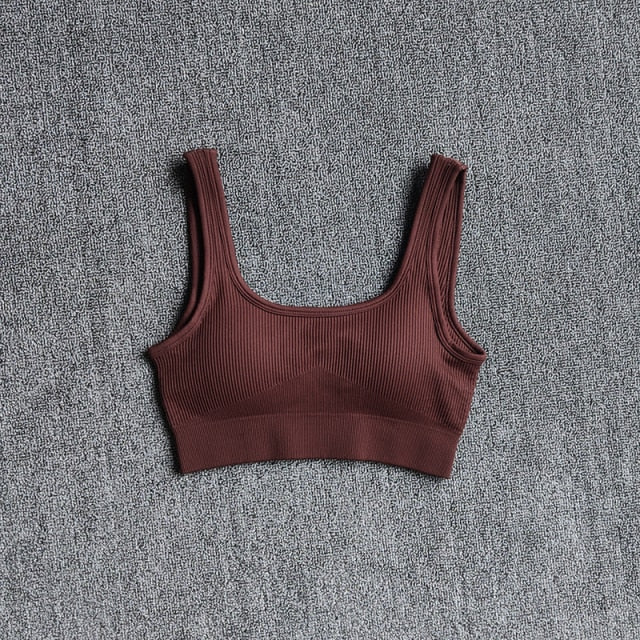 Seamless Sport Bra Women Lingerie Fitness Yoga Running Vest Underwear Padded Crop Tops Underwear Push Up Gym Top Bras